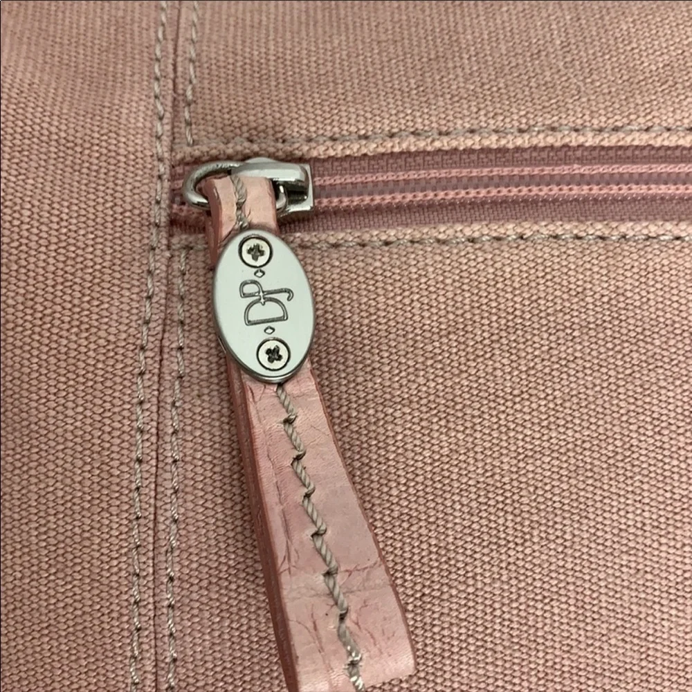 Donald J Pilner canvas and leather hobo